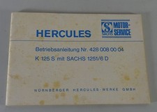 Betriebsanleitung / Handbuch Hercules K 125 S mit Sachs 1251/6 D 