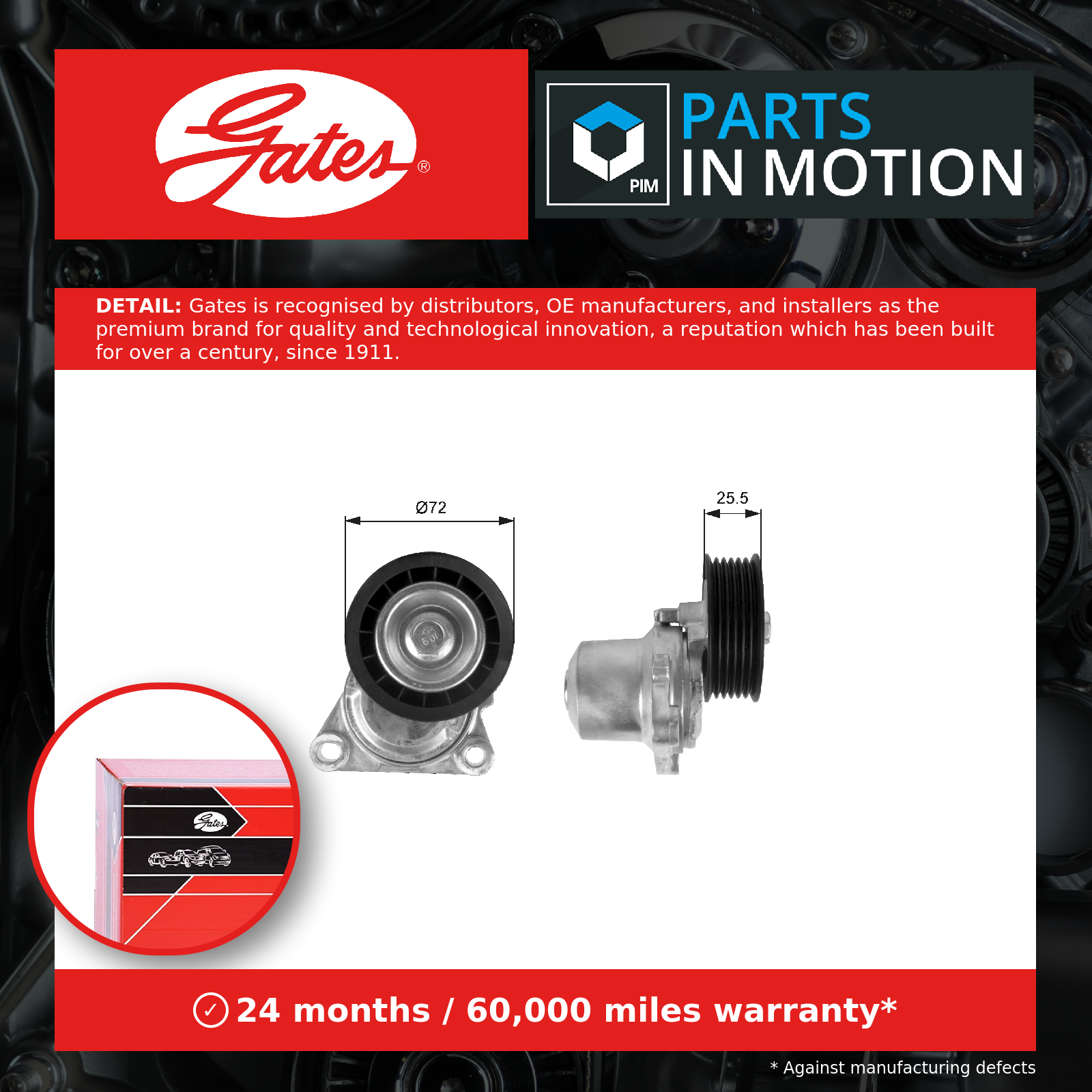 2x ✅Fits GATES T38408 BELT TENSIONER V-RIBBED BELT ⭐UK Seller⭐ - Image 14