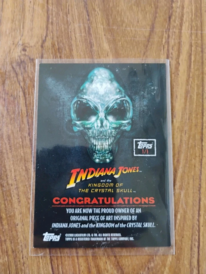 Indiana Jones Topps Heritage Art Card sketch By Lee Hammersley  - Image 2 of 2