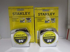 2 Pcs. Stanley 33-425, 25' Powerlock Tape Measures 1" Wide Tape