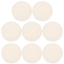 6" Dia Crochet Basket Bottom, 8Pcs Round Blank Crochet Base, Woody
