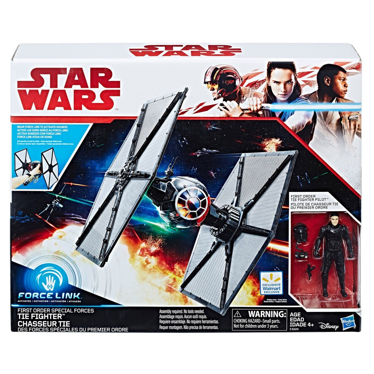 Star Wars LAST JEDI FORCE LINK FIRST ORDER TIE FIGHTER PLAYSET