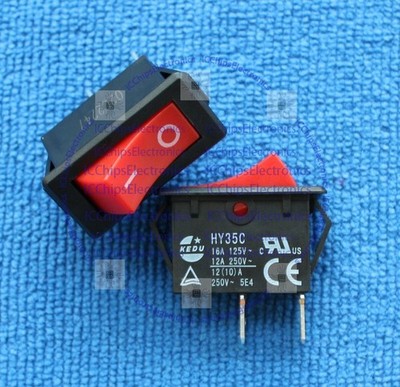2Pc KEDU HY35C 12A 250V 2 Pin Electrical Rock Pushbutton Switch for