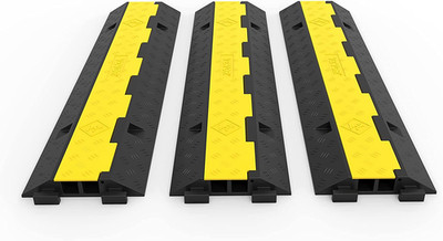 3 Pack of 2 Channel 11000Lbs per Axle Capacity Protective Wire Cord Ramp Drivewa