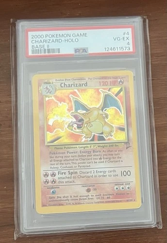 Pokémon TCG 2000 Charizard #4 Holo Base II PSA 4