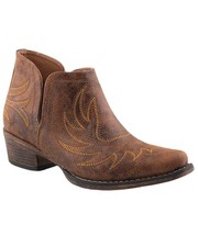 Roper Women's Women'S Ava Faux Suede Western Booties Snip Toe -
