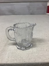 Antique EAPG Nursery Rhyme Toy Embossed Glass Creamer