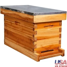 5-Frame Nuc Beehive for Bees Complete Bee Hive Box Kit with Metal Roof Wooden