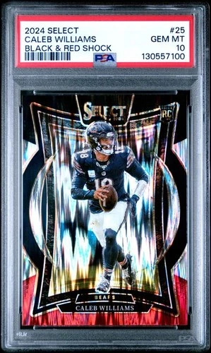 2024 Panini Select #25 Caleb Williams Black & Red Shock PSA 10