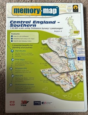 Memory Map - Central  England Southern region CD - 1:50k OS Maps