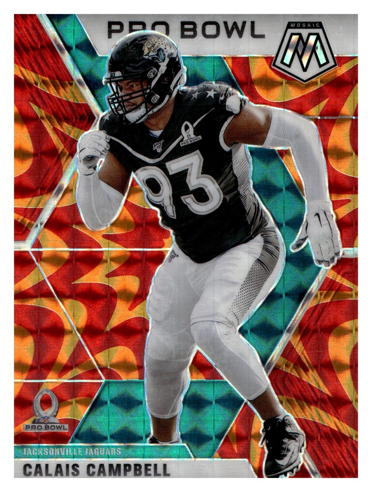 CALAIS CAMPBELL  2020 Panini Mosaic REACTIVE ORANGE #255 Pro Bowl B9