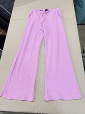 Gap Body Women  s Bubble Gum Pink Cotton Blnd Waffleknit Wide Leg Pajama Size S