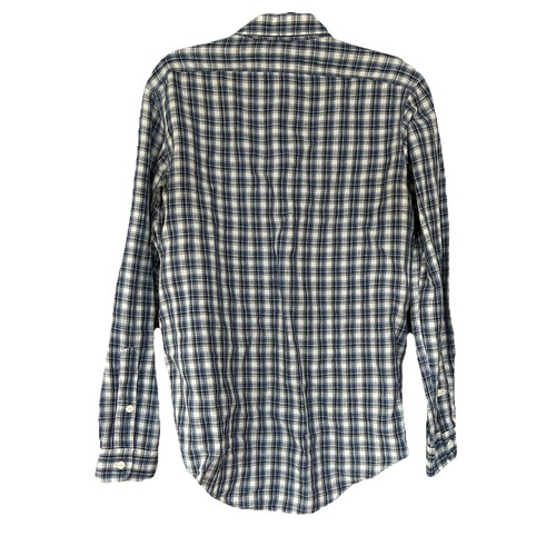 Polo Ralph Lauren Langarmhemd mit Knopfleiste Herren klein blau kariert Leinenmischung - Bild 5 von 12