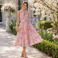 TAHARI Arthur S. Levine ASL NWT Confetti Dot Belted Swing Dress Women Size 10