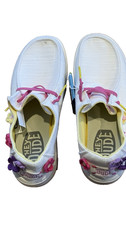 Hey Dude Wendy girl's size 5 woman size 6 white shoe floral heel NWOB NWT