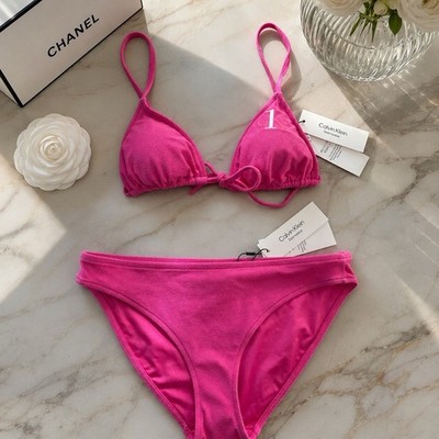 CK Calvin Klein Bikini Pink Badeanzug Bademode Swimwear Strandmode