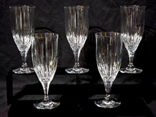 Mikasa Castille Gold Crystal Iced Tea Glasses 8.375" Set of 5 - READ DESCRIPTION
