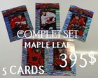 @ 2025- 26  (2026)TIM HORTONS Maple Leaf TEAM CANADA Complet Set MAPLE LEAF (5)@