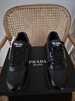 PRADA Prax 01 Sneaker Schwarz Nylon EU 42 - Neu & Ungetragen 
