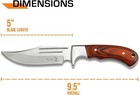 Elk Ridge Hunter Knife Clip Point Blade Brown Wood Handle + Leather Belt Sheath — photo 5