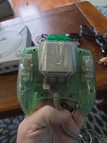 Sega Dreamcast Celtics Themed Green LED Battery MOD W/NBA 2k2 & Green VMU Cont.