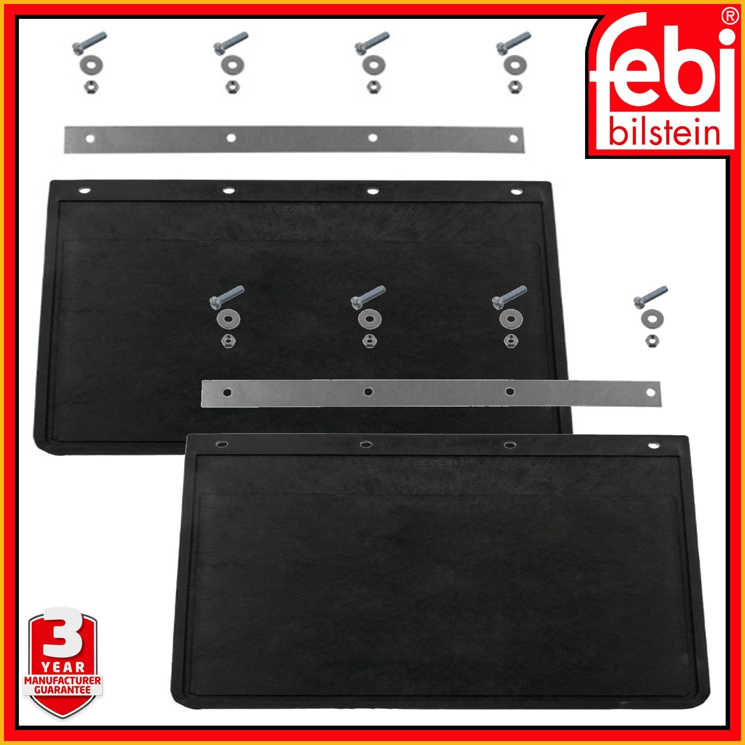 HGV Mud Flap x2 600mm x 300mm For Truck Lorry Febi 179194 Universal with Mounts