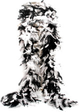 Chandelle Feather Boa 19 Color-38g/55g100g 2Yard Dancing White Mix Black