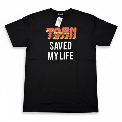 Neck Deep Songs That Saved My Life Torn Graphic T-Shirt Black 2XL New