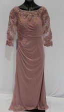 Azazie Women's Alisondra Sheath Scoop Lace Dress LB3 Vintage Mauve See Below