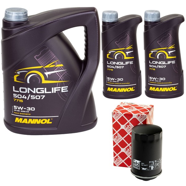 MotoröL Set Mannol 5W30 API SN 7 Liter + ÖLfilter FüR VW Amarok 2.0 TSI 160 PS-image