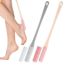 Toe Cleaning Brush, Silicone Foot Scrubber for Shower Long Handle Foot Care