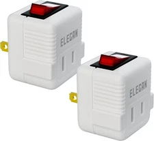 Elecan 2 Prong Outlet Extender with On/Off Switch (2 Pack), Power Switch... 