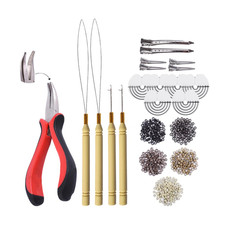 1000Pcs Micro Silicone Rings Beads Hair Extensions Kit I-Tip Hair Pliers Micro P