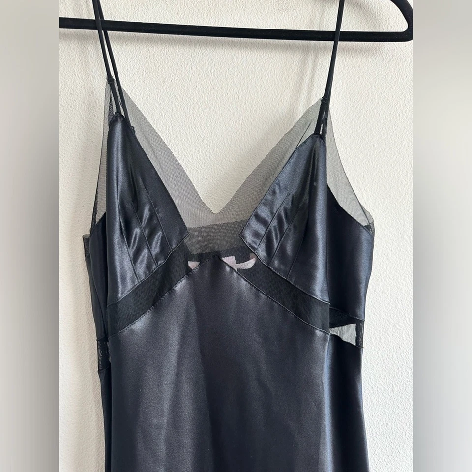NWT Vintage Victoria’s Secret “Very Sexy” Black Satin Slip Dress – M - Image 2 of 4