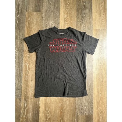 Star Wars T-Shirt Mens Large Grey Excellent The Last Jedi Speckled Graphic Tee
