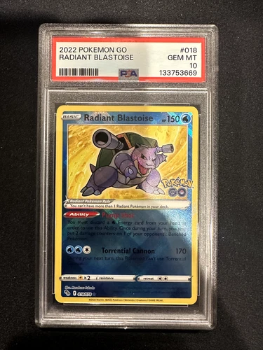 Radiant Blastoise #018/078 Pokemon GO Holo - PSA 10