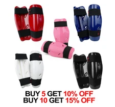 New Dipped Foam Sparring Shin Guards Pads Martial Arts Karate TKD Kickboxing MMA