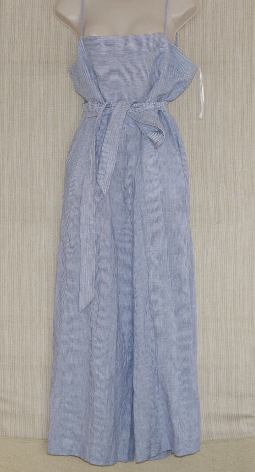 Mono J.Crew de lino azul a rayas talla:12 Foto 2 de 4