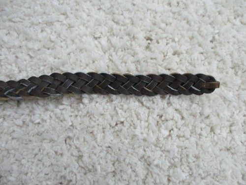Braided Belt Women S/M Medium W3/4in Gold silver Split Leather Silver Buckle - Picture 7 of 8