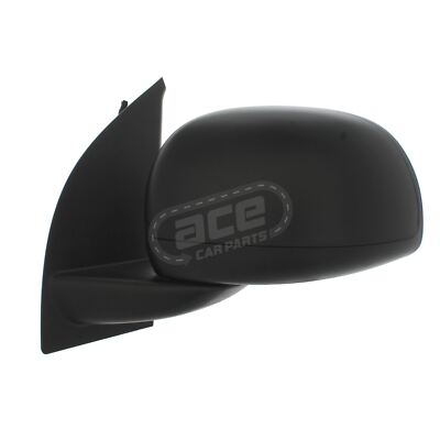 Right Side (Driver's) Door Mirror Assembly For 2009-2012 Fiat Panda - Black, Manual Cable Adjust