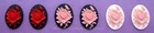 20 unset Mixed Colors ROSE 25mm x 18mm Costume Jewelry 10 pairs craft CAMEOS Lot — photo 2