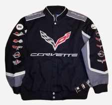 New Vintage Deadstock Corvette Jacket Coat 2sided Logos JH Design w tags LARGE