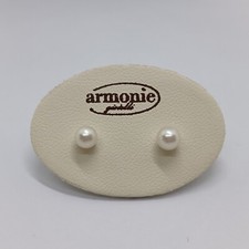 ARMONIE GIOIELLI ORECCHINI CON PERLA BIANCA E ORO BIANCO 18Kt  P.4,5-5 mm (0536)