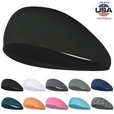 Men Women Sports Headband Stretchy Moisture Wicking Fitness Workout Sweatbands