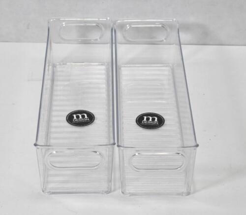 Lot of 2 mDesign Refrigerator Clear Kitchen Pantry Food Storage Bins Containers