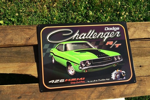 dodge challenger r/t tin metal sign - 426 hemi - scat pack
