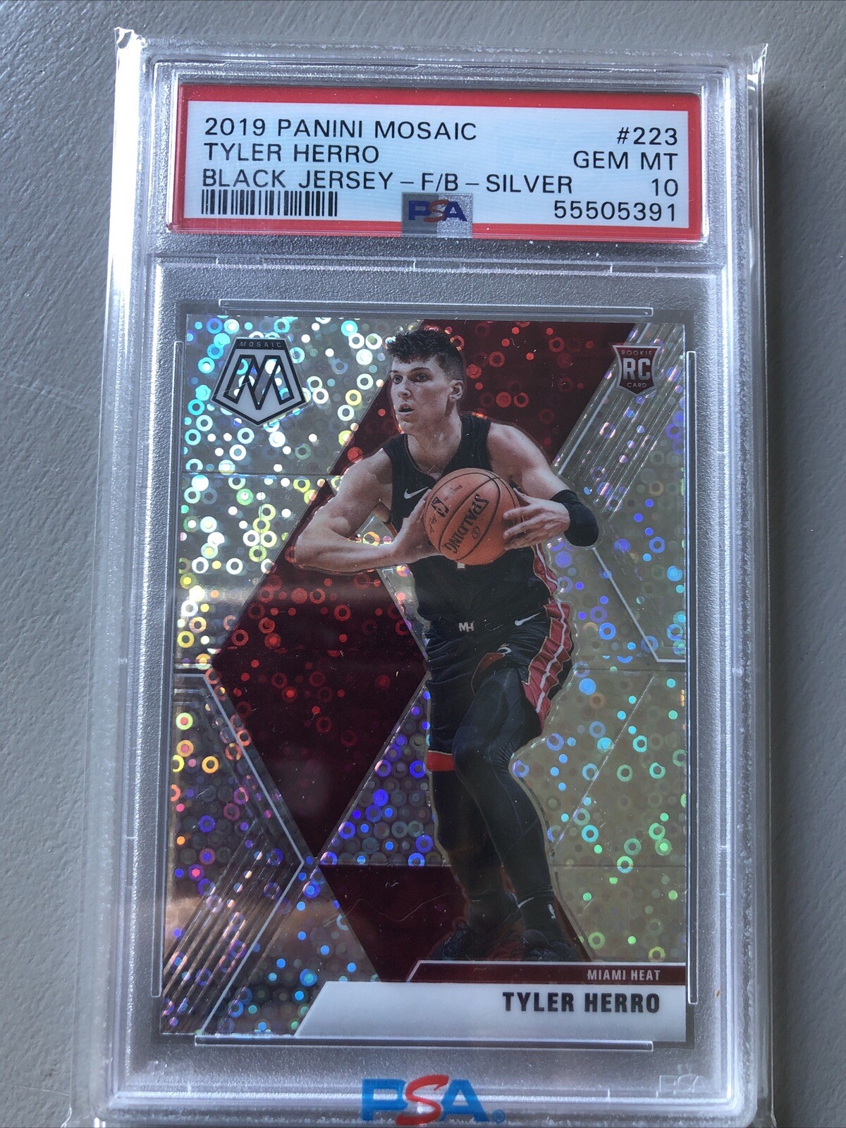 2019 Mosaic Tyler Herro  Rookie black jersey Fast Break Silver PSA 10