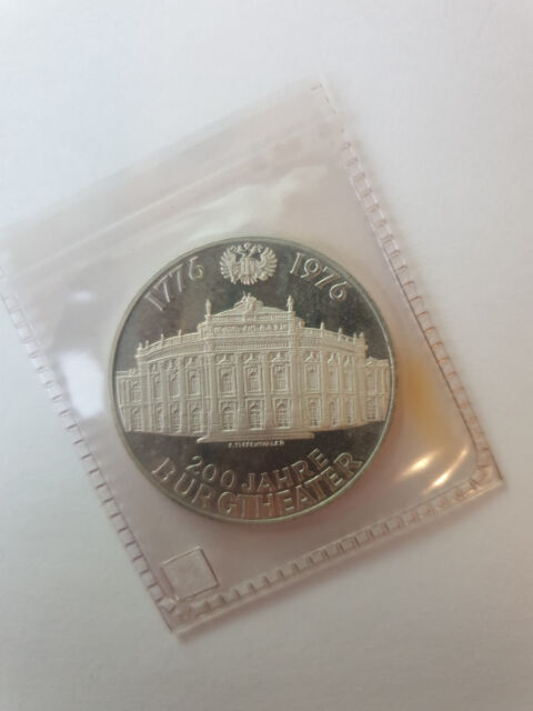 100 Schilling Silbergedenkmünze Österreich 1976 200 Jahre Burgtheater PP OVP