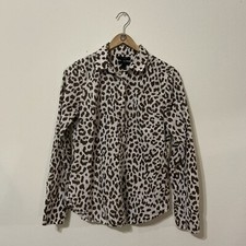 J. CREW The Perfect Shirt Leopard Print Button Up Cotton Women's Sz 2