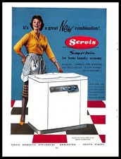 1959 Servis Automatic Washer Dryer Vintage PRINT AD Laundry Appliance UK